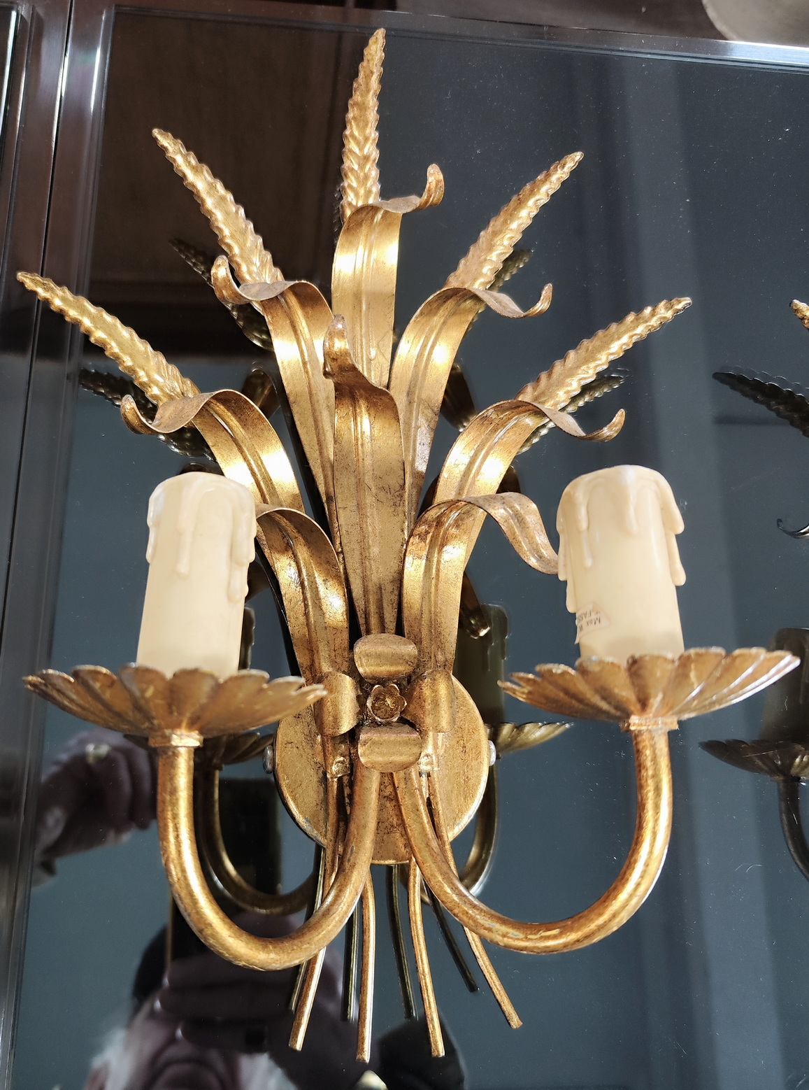 A pair of vintage Wheat Wall Lights 